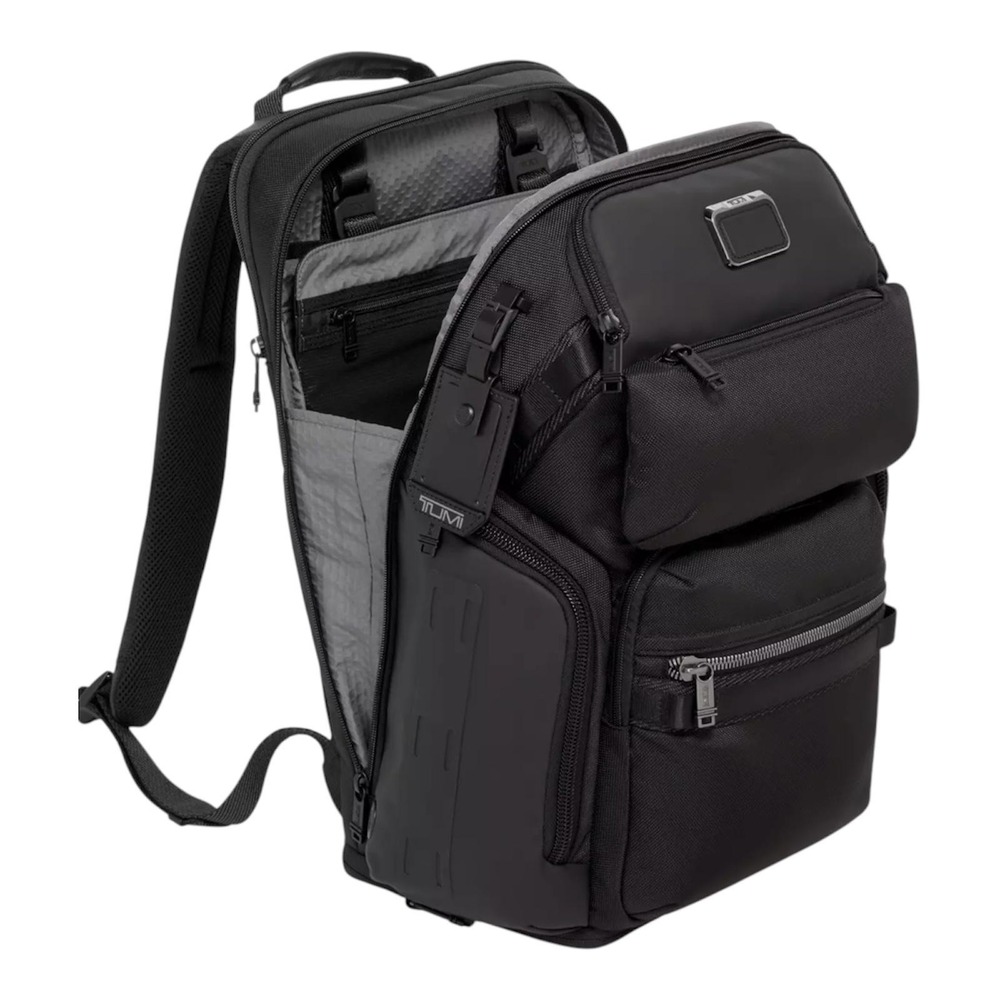 TUMI Alpha Bravo Nomadic Backpack Black 19" Nylon Laptop Travel Men Carry On - Picture 2 of 10